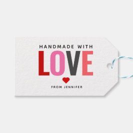 Etiqueta Para Presente Fabricado À Mão Com Nome De Coração Vermelho Com D