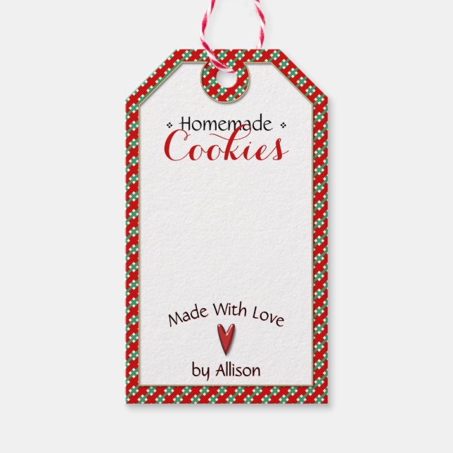 Etiqueta Para Presente Fabricado à mão e caseiro ・ Cookies | Artesanatos  (Frente)