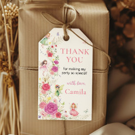 Etiqueta Para Presente Fada Floral, Obrigado, Marca Favorável