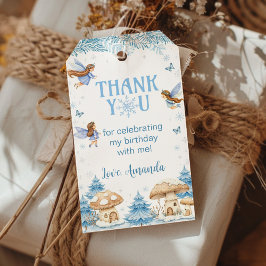 Etiqueta Para Presente Fada Garota de inverno Festa de aniversário Obriga