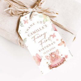 Etiqueta Para Presente Fada Primeira Garota de Aniversário Obrigado