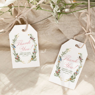 Etiqueta Para Presente Fada Primeiro Vintage Floral Aniversário