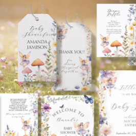 Etiqueta Para Presente Fadas Encantadas De Algodão Chá De Bebê Floral