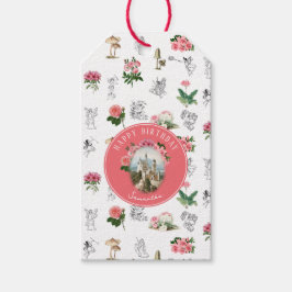 Etiqueta Para Presente Fadas Flor de Rosa Cogumelo Castelo de Fadas Anive