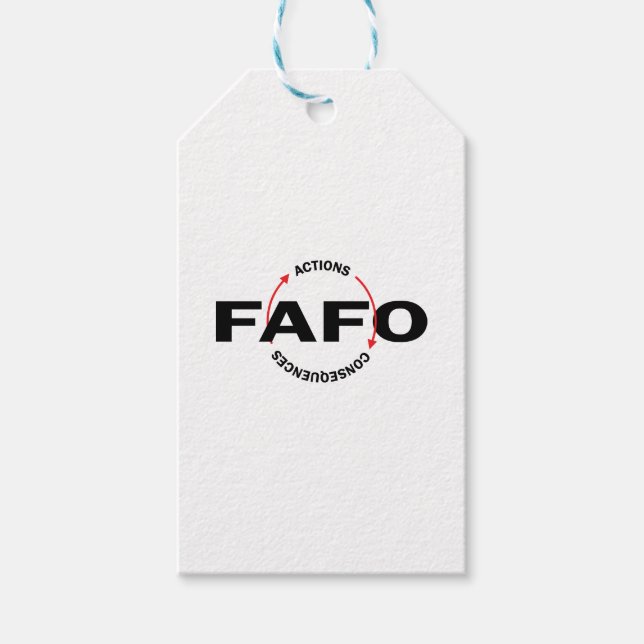 Etiqueta Para Presente FAFO Ações Têm Consequências (Frente)