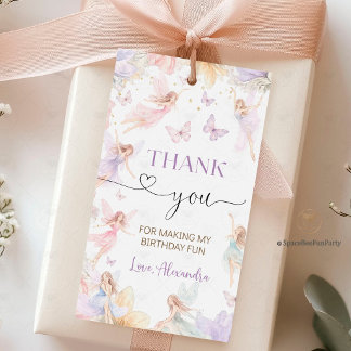 Etiqueta Para Presente Fairy Birthday Garden Wildflower