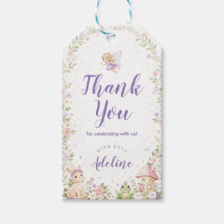 Etiqueta Para Presente Fairy Garden Birthday Favor Tags, Thank You Labels