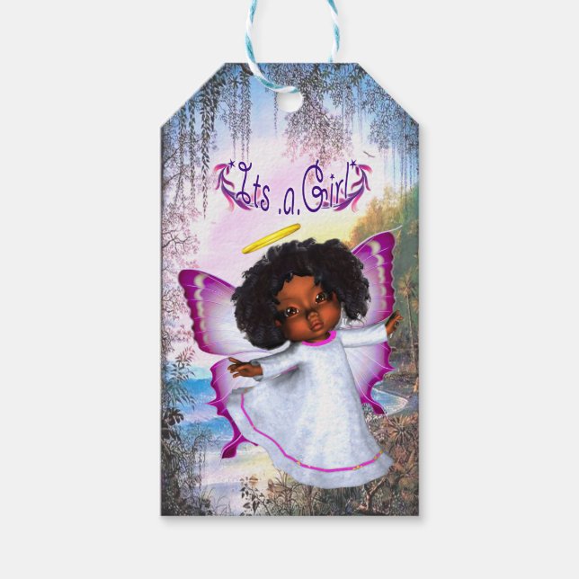 Etiqueta Para Presente Fairy Kingdom Fairy Butterfly Baby Girls (Frente)