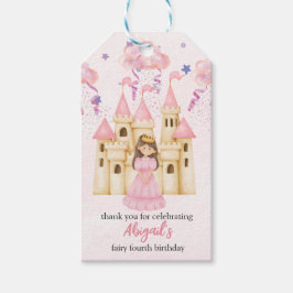 Etiqueta Para Presente Fairytale Pink Castle Princess All Ages Birthday