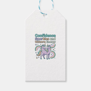 Etiqueta Para Presente Faíscas de Confiança de Unicórnio e Camiseta de En