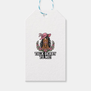 Etiqueta Para Presente Fale Derby Comigo Design Vintage Cavalo Rosa Derby