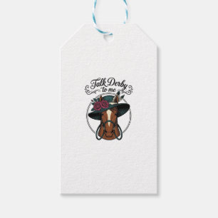 Etiqueta Para Presente Fale Derby Para Mim Design de Chapéu de Cavalo Vin