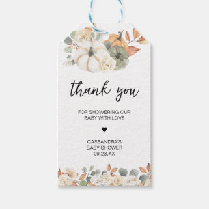 Etiqueta Para Presente Fall Floral Little Pumpkin Chá de fraldas Favorece