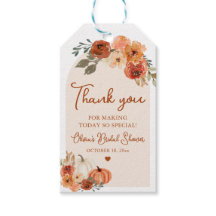 Fall in Love Boho Pumpkin Chá de panela Favor Tag