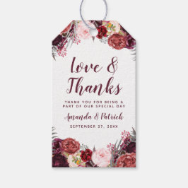 Etiqueta Para Presente Fall Marsala Blush Pink Peony Casamento Favoritos