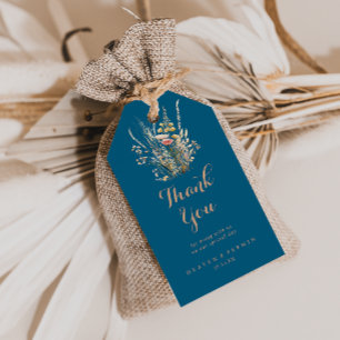 Etiqueta Para Presente Fall Meadow Wild Floral Weding Obrigado