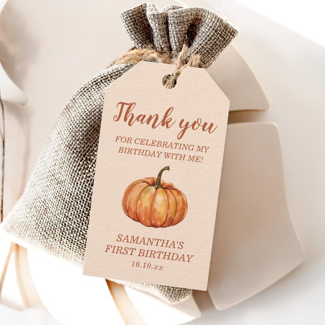 Etiqueta Para Presente Fall Pumpkin Birthday Favor (Criador carregado)