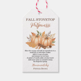 Etiqueta Para Presente Fall Stovetop Potpourri Recipe Tag with Pumpkins