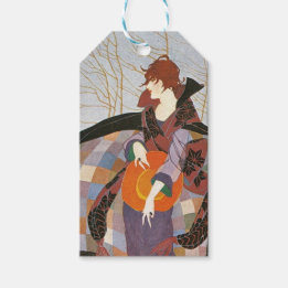Etiqueta Para Presente Fall Vintage Fashion Illustration, janeiro de 1919