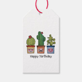 Etiqueta Para Presente Família Cute Cactus Em Aquarela