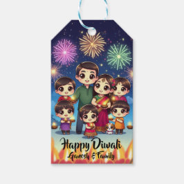 Etiqueta Para Presente Família Cute Diwali