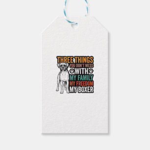 Etiqueta Para Presente Família de Cachorro Boxer Desenho de Camisa Vintag