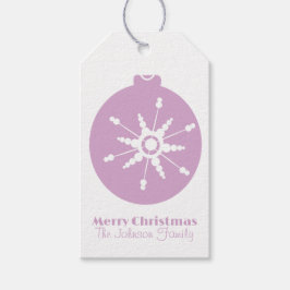 Etiqueta Para Presente Família de Ornamento em Flocos de Neve de Natal Bo