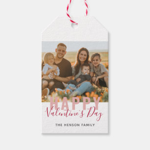 Etiqueta Para Presente Família Foto Script Dia dos Namorados Rosa Vermelh
