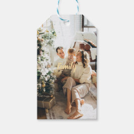 Etiqueta Para Presente Family Christmas Own Photo – Festive Gift Tag