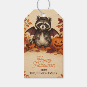 Etiqueta Para Presente Fantasia de Morcego de Guaxinim Personalizada de H