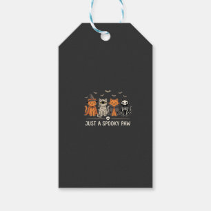Etiqueta Para Presente Fantasia de Vetor de Gato de Halloween Spooky Paw_
