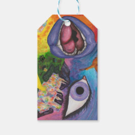 Etiqueta Para Presente Fantasia em Dimensões de Aquarela Mulher Opala Sur