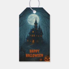 Etiqueta Para Presente Fantasia Gótica | Castelo Assombrado e Luar Nebulo