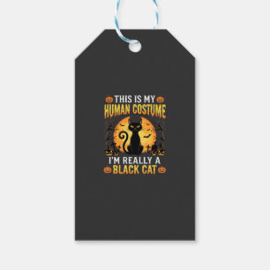 Etiqueta Para Presente Fantasias de Halloween Gato Preto Cemitério