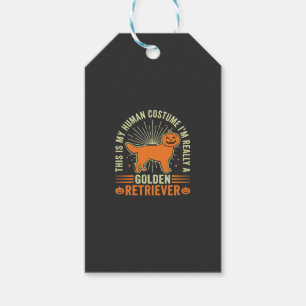 Etiqueta Para Presente Fantasias Humanas de Golden Retriever para Hallowe