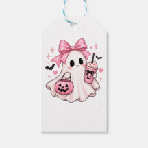 Fantasma de Laço Rosa Coquette Halloween