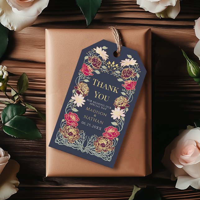 Etiqueta Para Presente Fantasy Encantado Casamento Floral Garden Obrigado (Criador carregado)
