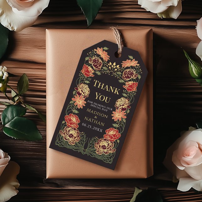 Etiqueta Para Presente Fantasy Encantado Casamento Floral Garden Obrigado (Criador carregado)