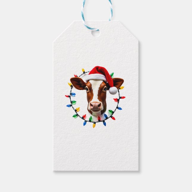 Etiqueta Para Presente Farm Animal Xmas Pajamas Costume Farmer Christmas  (Frente)