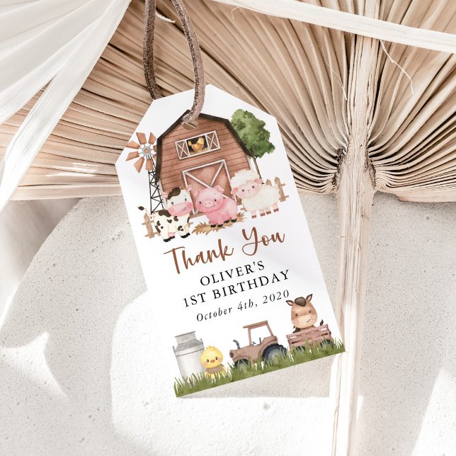 Etiqueta Para Presente Farm Animals, Cute Animals, Barn, First Birthday (Criador carregado)