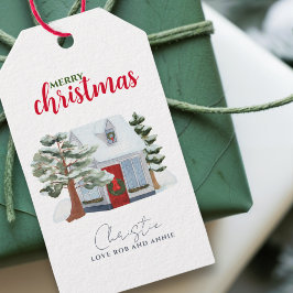 Etiqueta Para Presente Farmhouse Rustic Farmhouse de inverno Feliz Natal