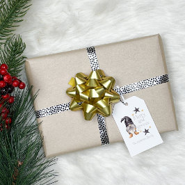 Etiqueta Para Presente Farmhouse Winter Watercolor Gnome para o Natal