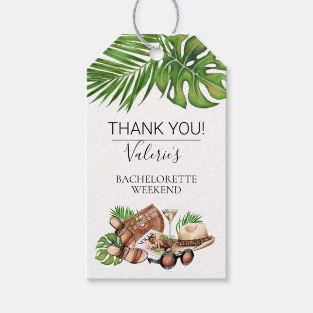 Etiqueta Para Presente Fashion Girl Festa de solteira Weekend Obrigado (Frente)