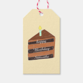 Etiqueta Para Presente Fatia de bolo de chocolate