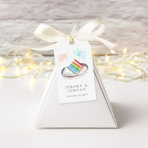 Etiqueta Para Presente Fatia de Casais Personalizados do Amor