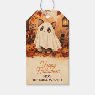 Etiqueta Para Presente Fatia de Fantasma de Gatinho Personalizada de Hall
