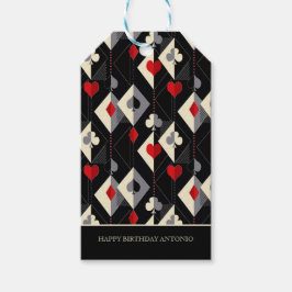 Etiqueta Para Presente Fatos de jogar cartas no pôquer.