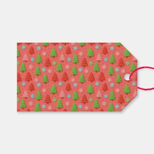 Etiqueta Para Presente Faux Cookies in Clay Christmas Gift Wrap (Frente (horizontal))