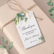 Favor Botânico Elegante Verde Dourado
