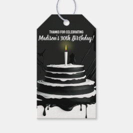 Etiqueta Para Presente Favor da Festa de aniversário do Tema do Bolo Negr
